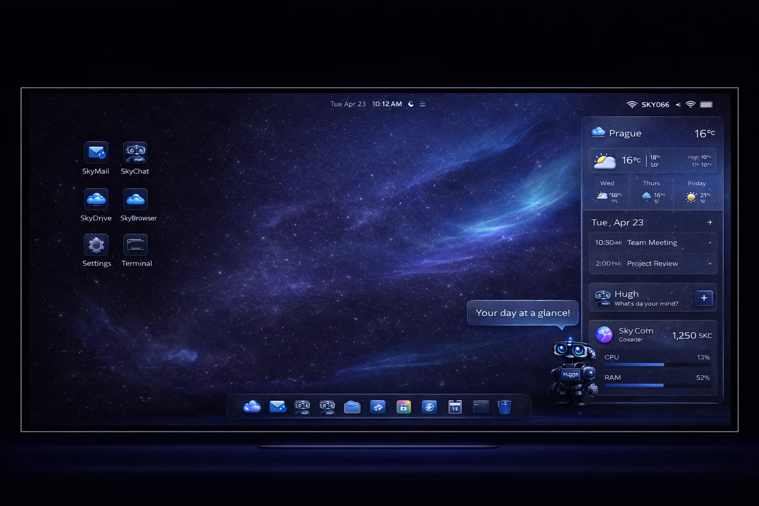 SkyOS Desktop - Widgets, Weather, Calendar, Hugh